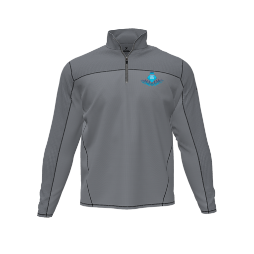 [CUS-DFW-QTRZ-PER-LSL-GRY-AS-LOGO3] Quarter Zip Pullover (Adult S, Gray, Logo 3)