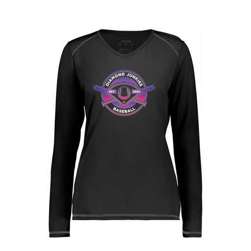 [6847.080.XS-LOGO1] Women's SoftTouch Long Sleeve (Female Adult XS, Black, Logo 1)