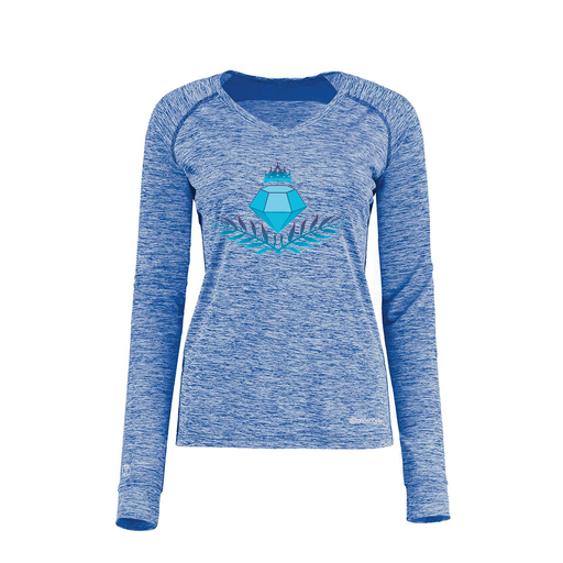 [222770.U55.XS-LOGO3] Ladies Electric Long Sleeve Shirt (Female Adult XS, Royal, Logo 3)