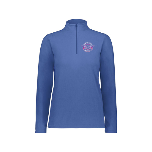 [6864.060.XS-LOGO1] Ladies MicroFleece 1/4 Zip Pullover (Female Adult XS, Royal, Logo 1)