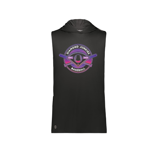 [222590.080.XS-LOGO1] Men's CoolDry Sleeveless Hoodie (Adult XS, Black, Logo 1)