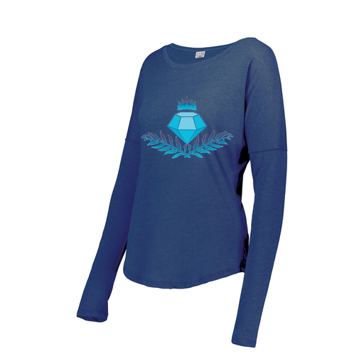 [FTLCUBRY-FAXS-LOGO3] Decker Women's Tri-Blend T-Shirt - Long Sleeve (Female Adult XS, Royal, Logo 3)